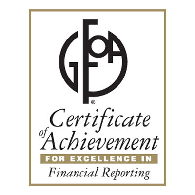 Government Finance Officers Association (GFOA) Certificate of Achievement for Excellence in Financial Reporting Government Finance Officers Association (GFOA) Certificate of Achievement for Excellence in Financial Reporting