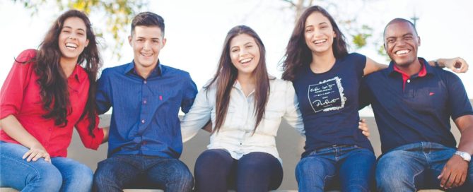 Young adults sitting together